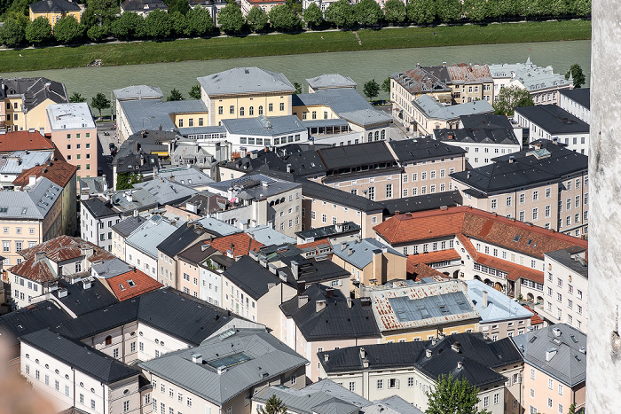 Salzburg Blick von der Festung Hohensalzburg: Altstadt, Salzach