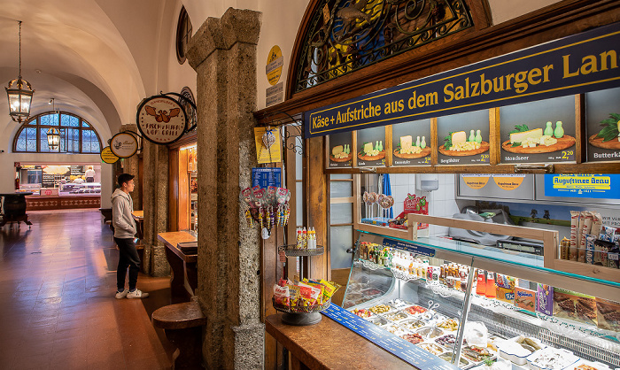 Salzburg Augustiner Bräustübl: Essensverkaufsstände