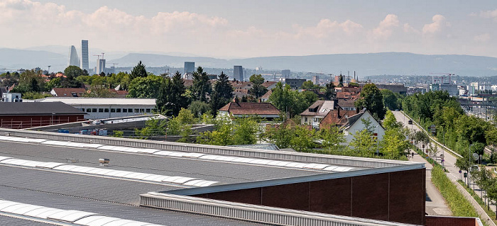 Blick vom Vitra Slide Tower: Vitra Campus, Weil am Rhein, Basel Bundesstraße B 3