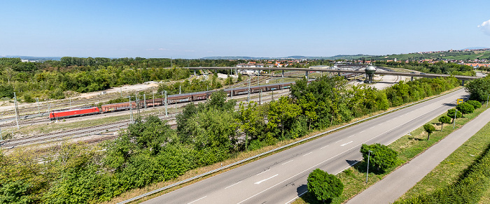 Weil am Rhein Blick vom Vitra Slide Tower: Bundesstraße B 3, Bahnstrecke Basel - Freiburg