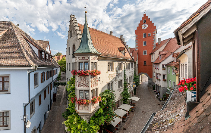Meersburg Blick aus dem Hotel Löwen: Oberstadt mit dem Marktplatz, Restaurant Zum Bären und Obertor