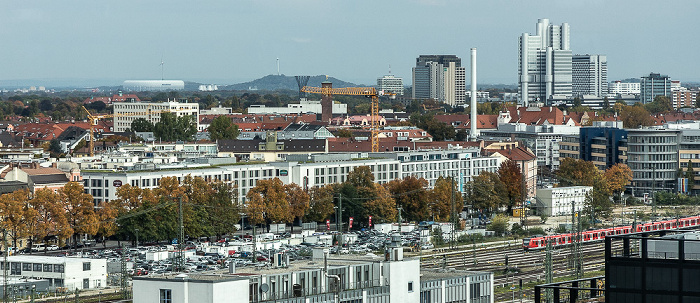 Blick aus dem WERK4 (ehem. Kartoffelsilo der Pfanni-Werke): Haidhausen und Bogenhausen München