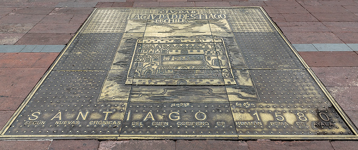 Santiago de Chile Plaza de Armas: Stadplan Santiago 1580