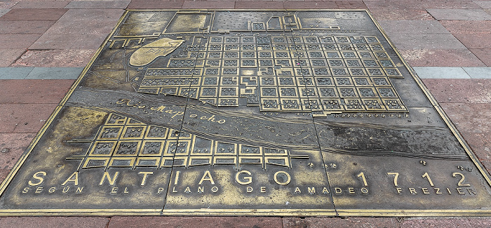 Plaza de Armas: Stadplan Santiago 1712 Santiago de Chile