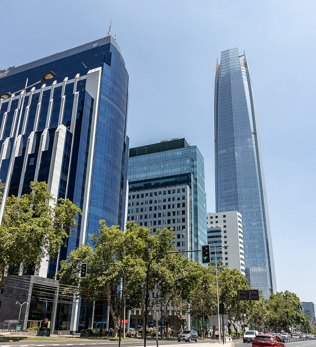 Las Condes / Providencia (v.l.): Torre Costanera, Edificio del Pacifico, World Trade Center Santiago, Gran Torre Santiago Santiago de Chile