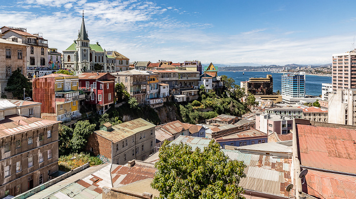 Valparaíso Blick vom Mirador Dimalow: Cerro Concepción Iglesia Luterana de Valparaíso