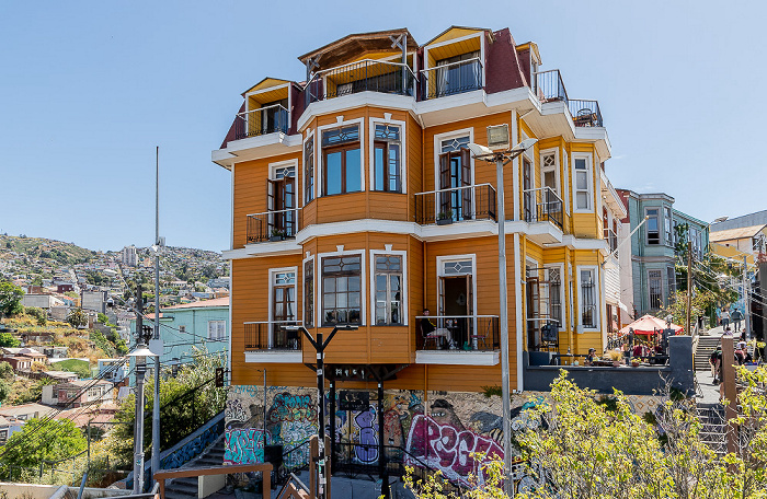 Blick vom Mirador Dimalow: Cerro Concepción Valparaíso