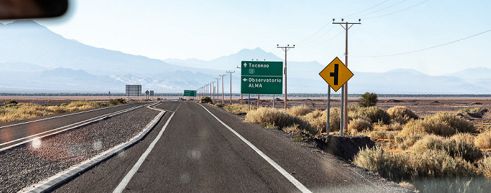 Ruta 23-CH: Abzweigung zum ALMA-Observatorium Salar de Atacama