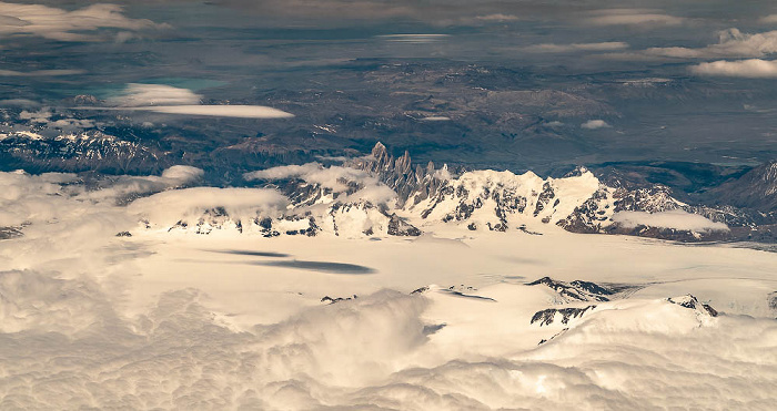 Parque nacional Bernardo O'Higgins (Chile) / Parque nacional Los Glaciares (Argentinien): Campo de hielo patagónico sur, Monte Fitz Roy (Cerro Chaltén) und Cerro Torre Patagonien