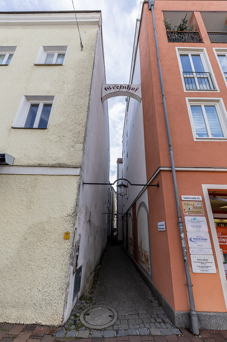 Wasserburg am Inn Altstadt: Ledererzeile / Greinbräu-Durchgang