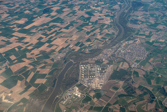 Bayern - Landkreis Pfaffenhofen an der Ilm: Donau, Vohburg an der Donau, Bayernoil Raffinerie Vohburg Landkreis Pfaffenhofen an der Ilm