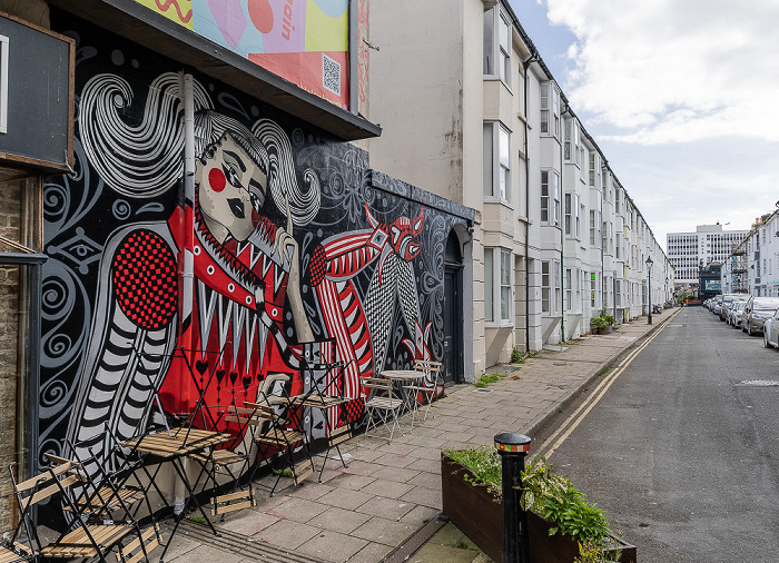 North Laine: Over Street - Street Art Brighton