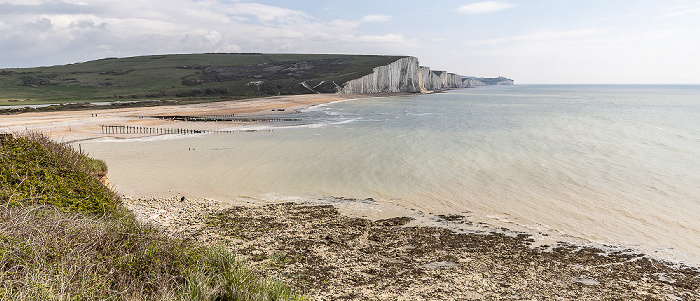 South Downs National Park Vanguard Way, Cuckmere Valley, Seven Sisters, Ärmelkanal (English Channel)