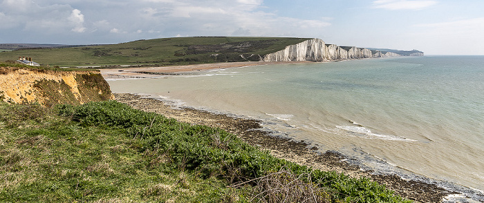 South Downs National Park Vanguard Way, Cuckmere Valley, Seven Sisters, Ärmelkanal (English Channel)