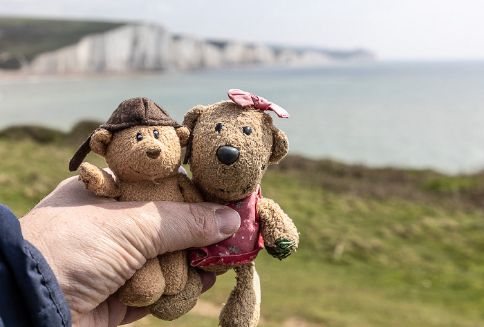 South Downs National Park Vanguard Way, Seven Sisters, Ärmelkanal (English Channel) - Ted und Teddine