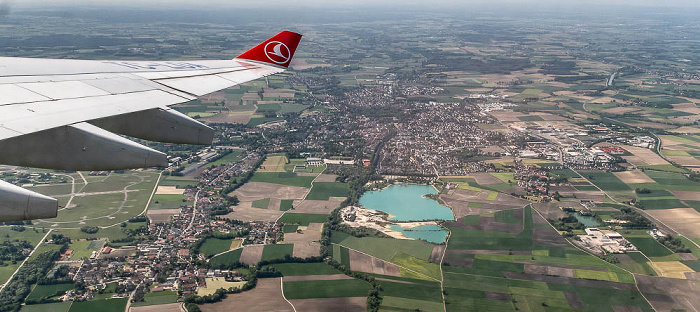 Bayern - Landkreis Erding: Erding 2023-05-28 Flug THY1630 München Franz Josef Strauß (MUC/EDDM) - Istanbul Airport (IST/LTFM) Kronthaler Weiher Luftbild aerial photo