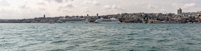 Istanbul Bosporus, Beyoğlu (links), Beşiktaş Galataturm