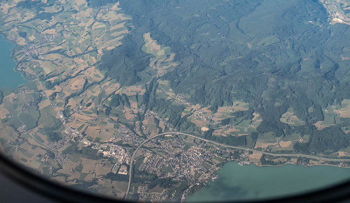 Oberösterreich West Autobahn A1 2023-05-31 Flug THY1635 Istanbul Airport (IST/LTFM) - München Franz Josef Strauß (MUC/EDDM) Irrsee Marktgemeinde Mondsee Luftbild aerial photo