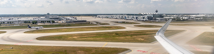 München Flughafen Franz Josef Strauß 2023-06-15 Flug DLH2440 München Franz Josef Strauß (MUC/EDDM) - Kopenhagen-Kastrup (CPH/EKCH) Luftbild aerial photo