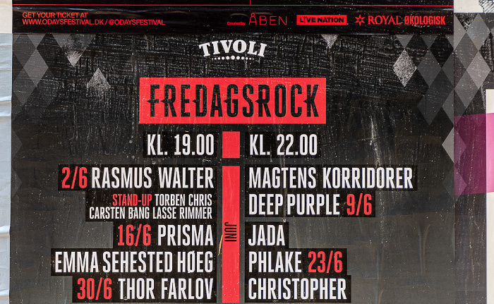 Kopenhagen Strøget: Fredagsrock-Webung mit Deep Purple