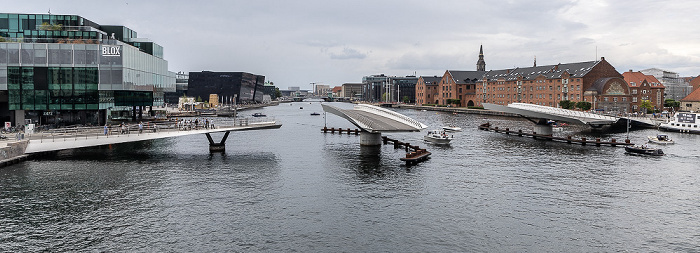 Kopenhagen Blick von der Langebro: Inderhavnen (Innenhafen) mit der Lille Langebro BLOX Det Kongelige Bibliotek