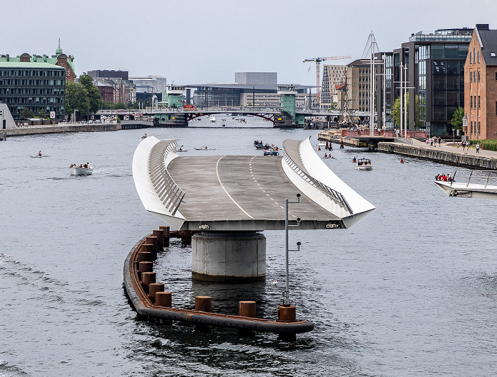 Kopenhagen Blick von der Langebro: Inderhavnen (Innenhafen) mit der Lille Langebro Knippelsbro Operaen