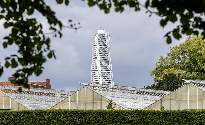 Malmö Blick vom Königspark (Kungsparken): Slottsträdgården Turning Torso