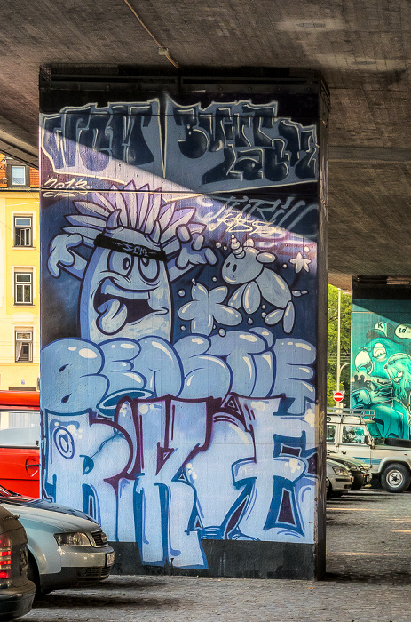 München Donnersbergerbrücke: Street Art
