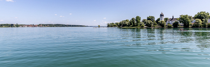 Chiemsee Fraueninsel mit dem Kloster Frauenwörth Gstadt am Chiemsee