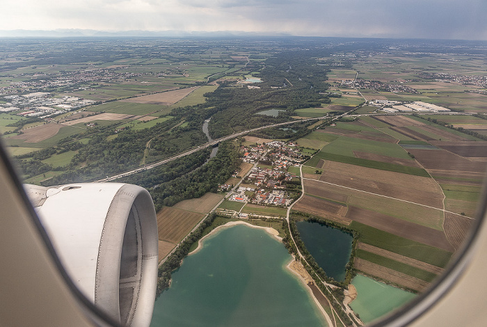 Bayern - Landkreis Feising: Pullinger Weiher, Achering, Bundesautobahn A 92, Isarauen, Isar Landkreis Freising