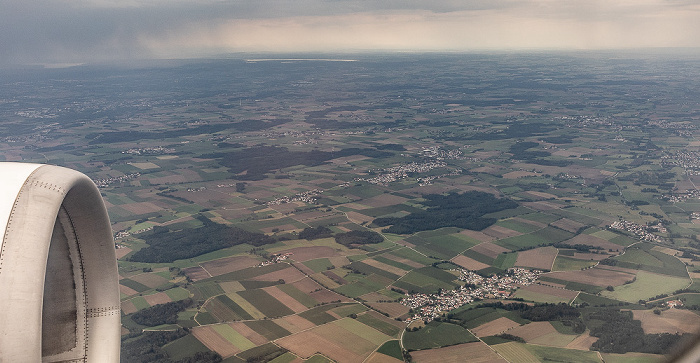 Bayern - Landkreis Dachau 2023-08-25 Flug DLH2508 München Franz Josef Strauß (MUC/EDDM) - Birmingham (BHX/EGBB) Luftbild aerial photo