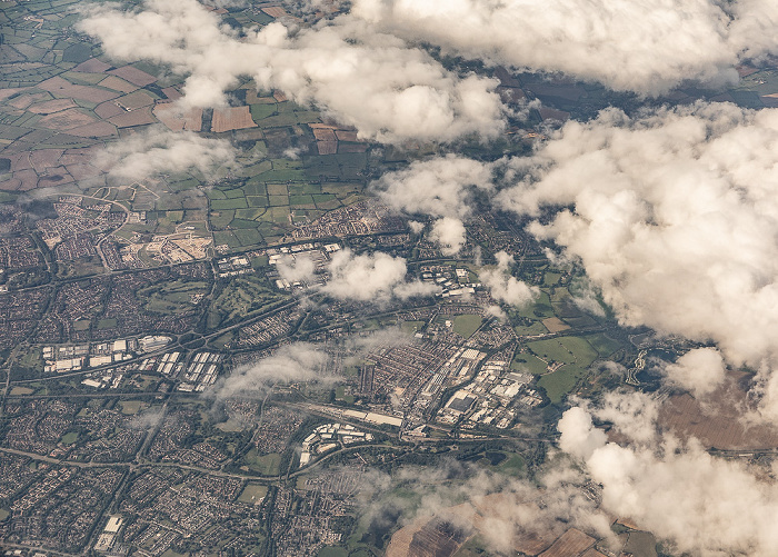 South East England - Buckinghamshire: Milton Keynes 2023-08-25 Flug DLH2508 München Franz Josef Strauß (MUC/EDDM) - Birmingham (BHX/EGBB) Luftbild aerial photo