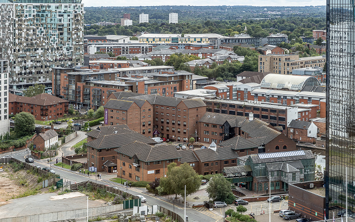 Blick von der Library of Birmingham: The Wharf Hyatt Regency Hotel The Cube