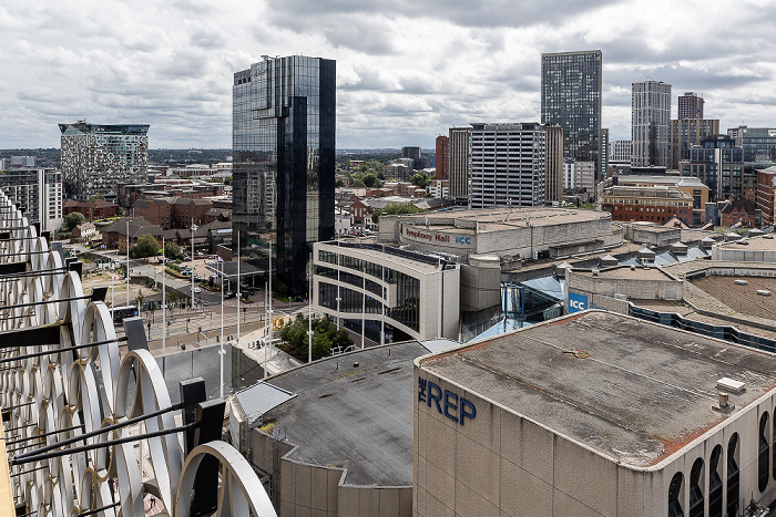 Blick von der Library of Birmingham Birmingham Repertory Theatre (The Rep) Hyatt Regency Hotel International Convention Centre Symphony Hall The Cube The Wharf