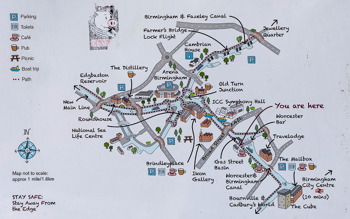 Birmingham Gas Street Basin: Karte