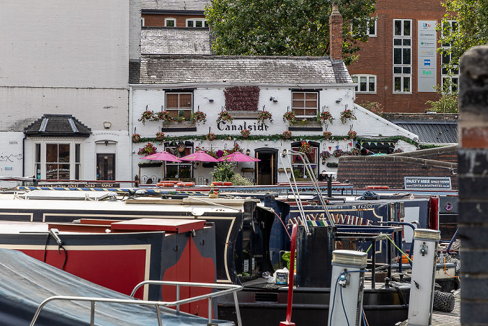 Gas Street Basin: Hausboote, Canalside Bar Birmingham