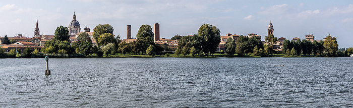 Lago Inferiore (Mincio), Centro storico mit der Basilica di Sant'Andrea, dem Torre della Gabbia, dem Torre degli Zuccaro und der Basilica Palatina Santa Barbara Mantua