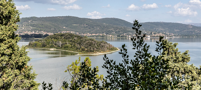 Lago Trasimeno (Trasimenischer See)  mit der Isola Minore Isola Maggiore