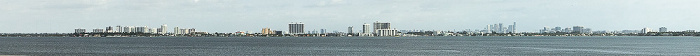 Blick vom Julia Tuttle Causeway (Interstate I-195): Biscayne Bay Miami Beach