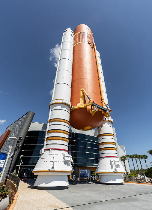 Kennedy Space Center Visitor Complex: Replica Space Shuttle solid rocket boosters and external tank Kennedy Space Center