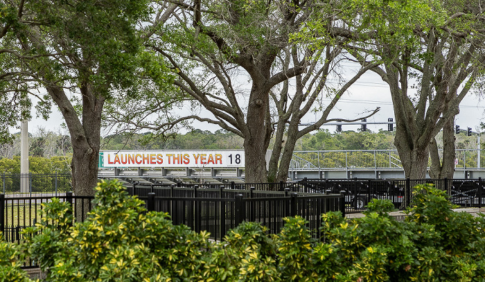Kennedy Space Center Visitor Complex: Hinweis mit der Zahl der Starts im Jahr 2024 Kennedy Space Center