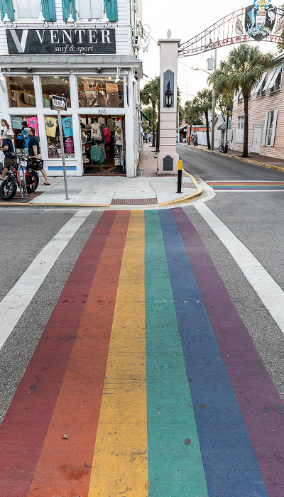 Duval Street: Rainbow Crosswalk Key West