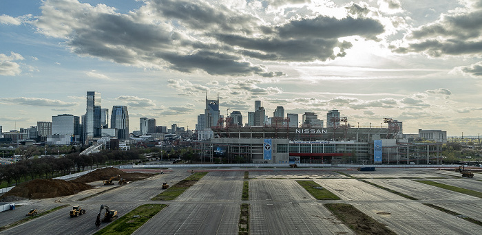 Blick aus dem La Quinta Inn & Suites Nashville Downtown/Stadium: Nissan Stadium, Downtown Nashville