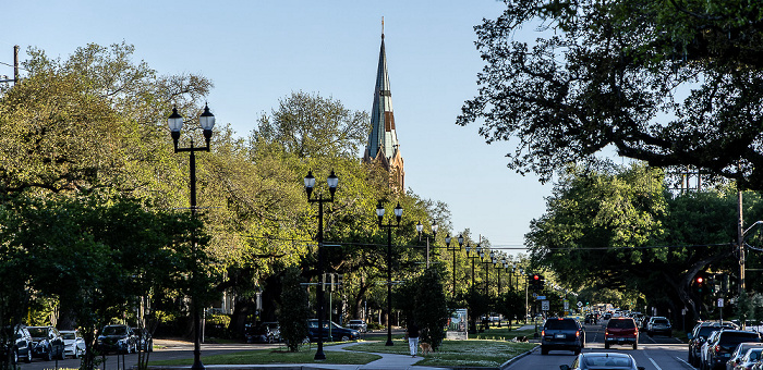 Blick aus der St Charles Streetcar: Saint Charles Avenue / Napoleon Avenue New Orleans