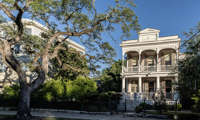 Blick aus der St Charles Streetcar: Saint Charles Avenue New Orleans