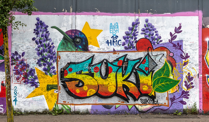 West Belfast: Peace Wall im Cupar Way - Street Art Belfast