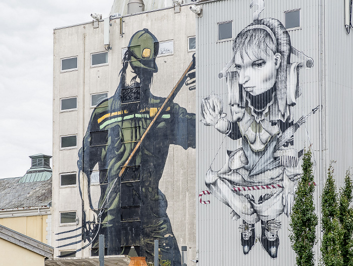 Arne Garborgs veg: Street Art The Rockfarmer und The Girl Bryne
