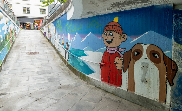 Kronstad: Unterführung Danmarks plass - Street Art Bergen