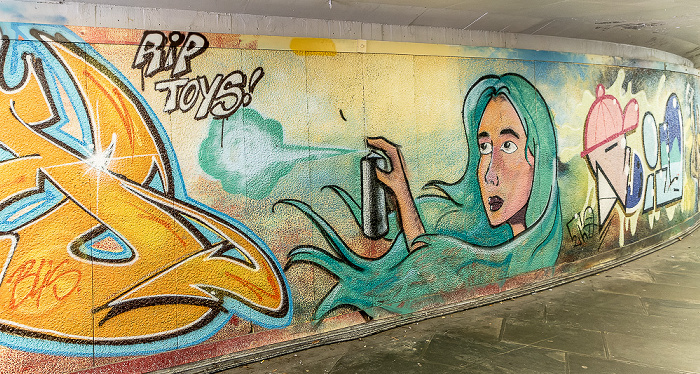 Kronstad: Unterführung Danmarks plass - Street Art Bergen