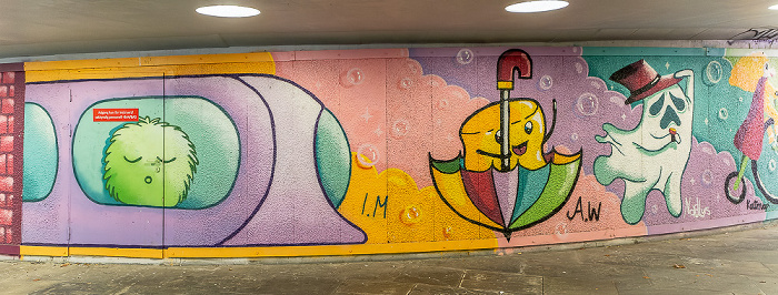 Kronstad: Unterführung Danmarks plass - Street Art Bergen